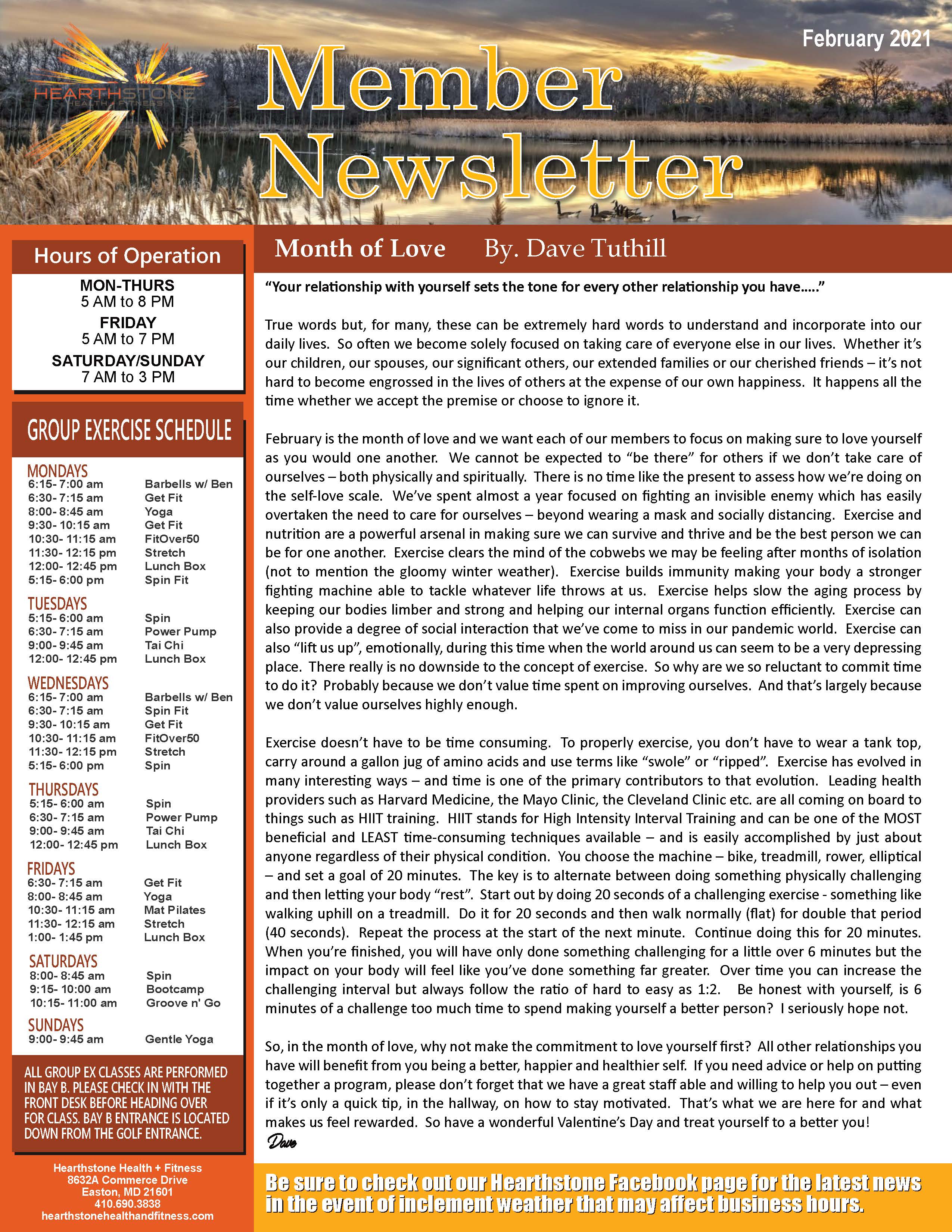 Hearthstone Newsletter Jan 2021 Page 1